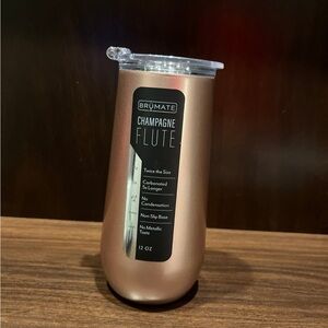 NIB Brumate Champagne Flute - glitter rose gold